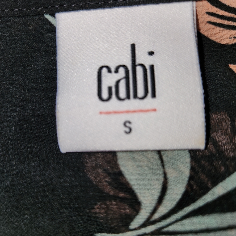 Cabi Sheer Black Floral Button Front Top Tiered Ruffle Sleeves Size S Whimsical - Picture 8 of 10
